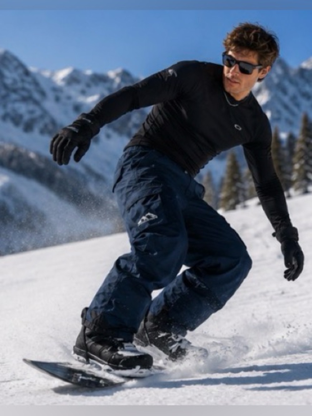 Morrow Gorpcore Adventure Aesthetic navy blue cargo ski/snow pants